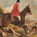 Oil painting signed Nubet "The Hunt"