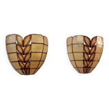 Appliques en nacre serties de laiton réélectrifiées