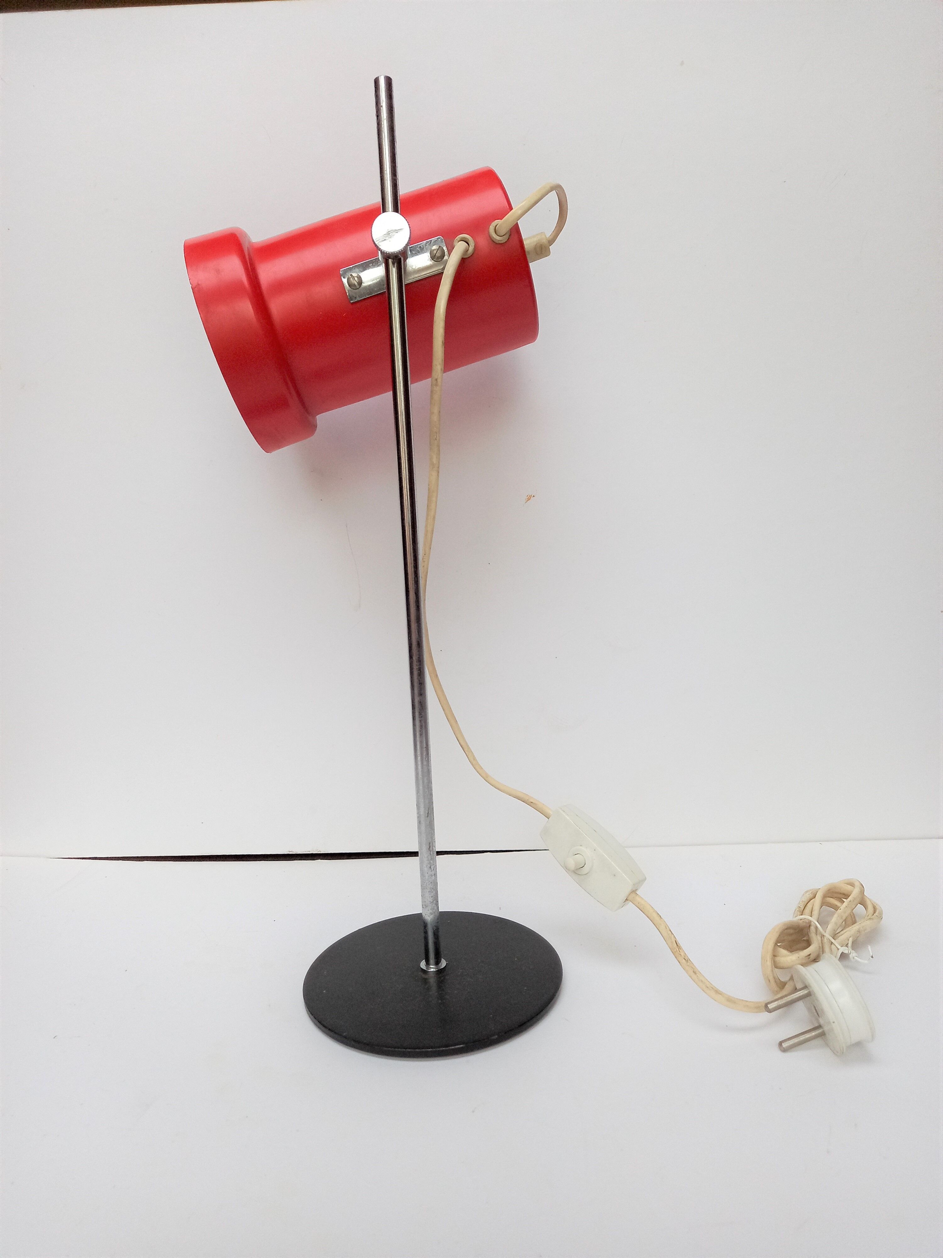 Vintage adjustable desk lamp red