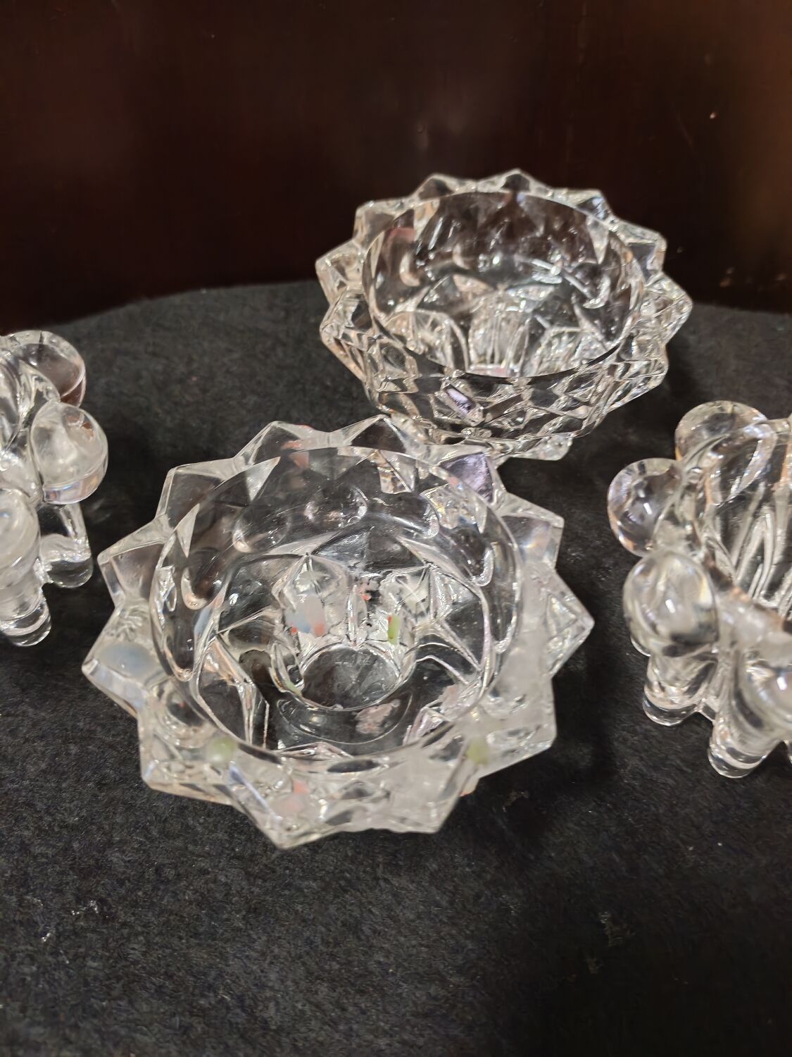Set of glass candle holders from Reims