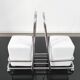 Vintage salt and pepper set – White ceramic and chrome metal