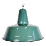 Large Industrial Petrol Enamel Factory Pendant Lamp, 1960s
