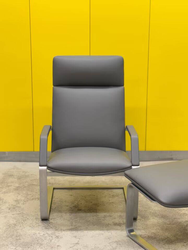 Fauteuil Relax Erpo Classics CL265 et repose-pieds - Cuir gris