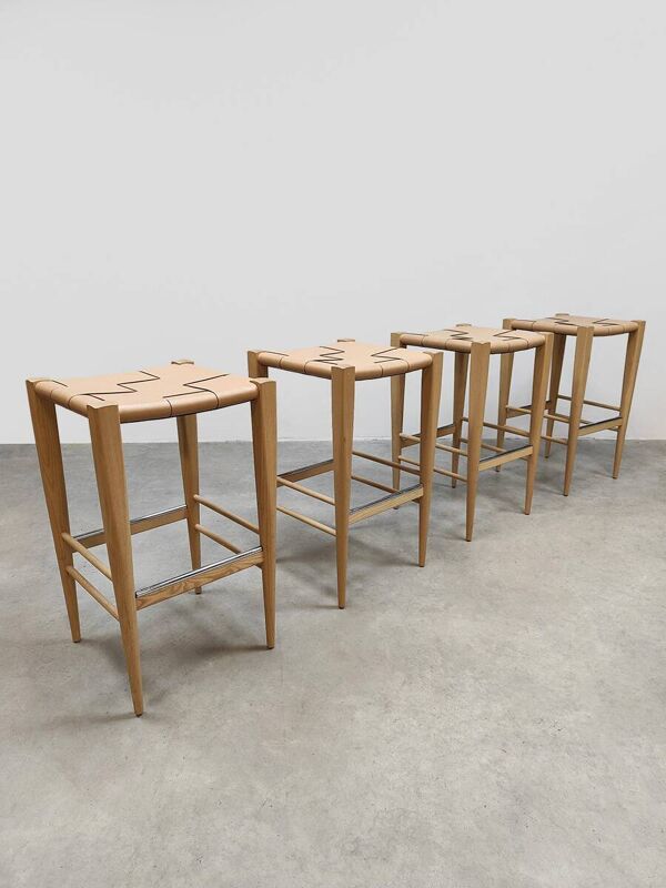 Lot de 4 tabourets de bar design italien Vincent Billiani