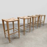 Set of 4 Italian design Vincent barstools Billiani