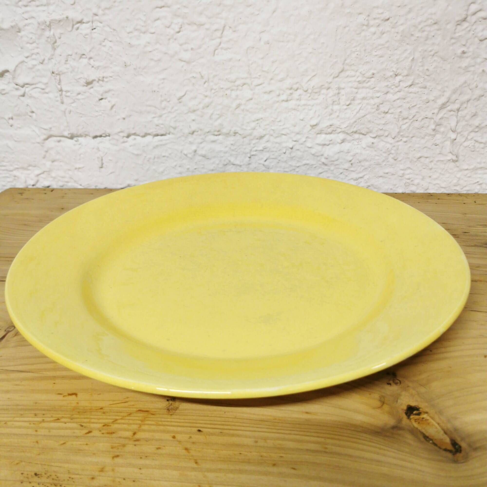 Vintage yellow round plate HBCM