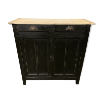 Old Parisian buffet patinated black 1950