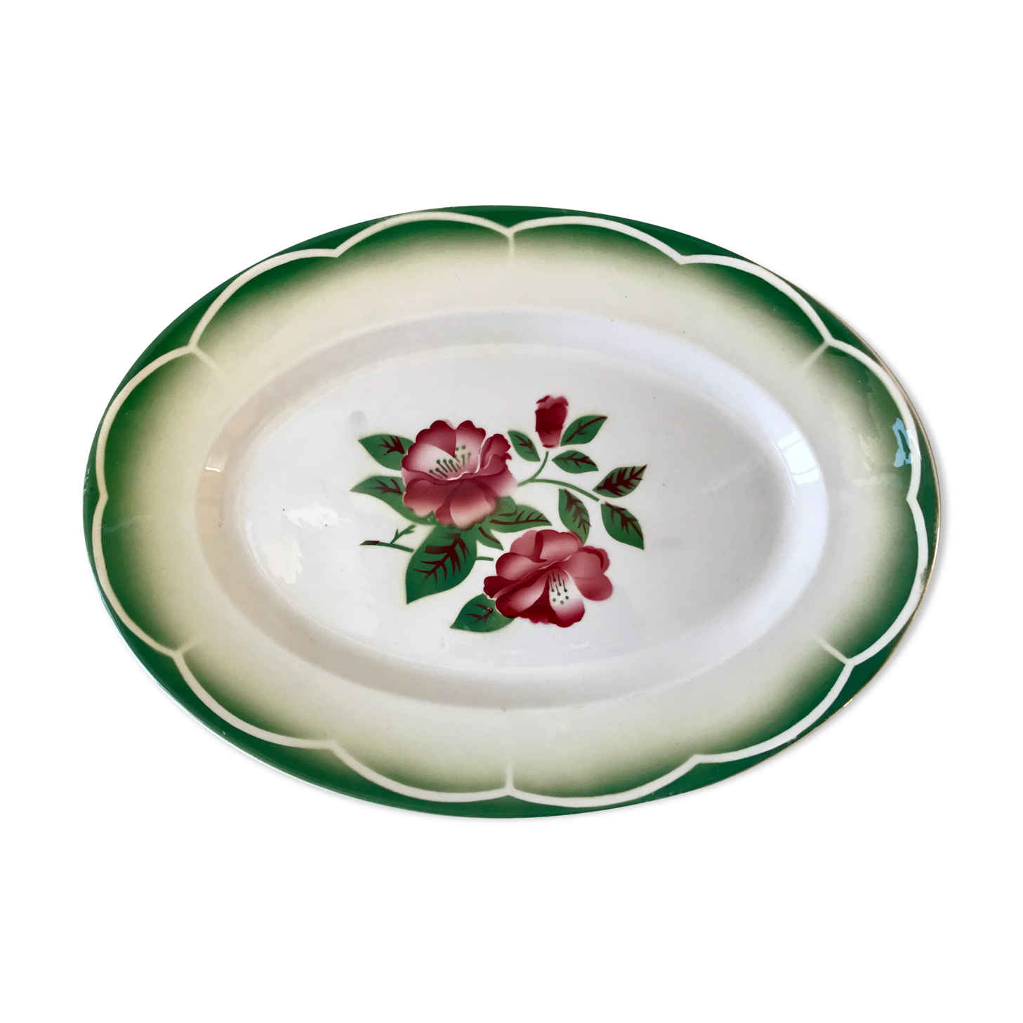 Oval dish Digoin Sarreguemines model "Mireille" 30s