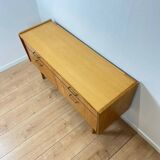Buffet bas vintage en bois clair, 1960/70