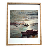 Marine de Bretagne, M. Tassart, huile sur carton 1964