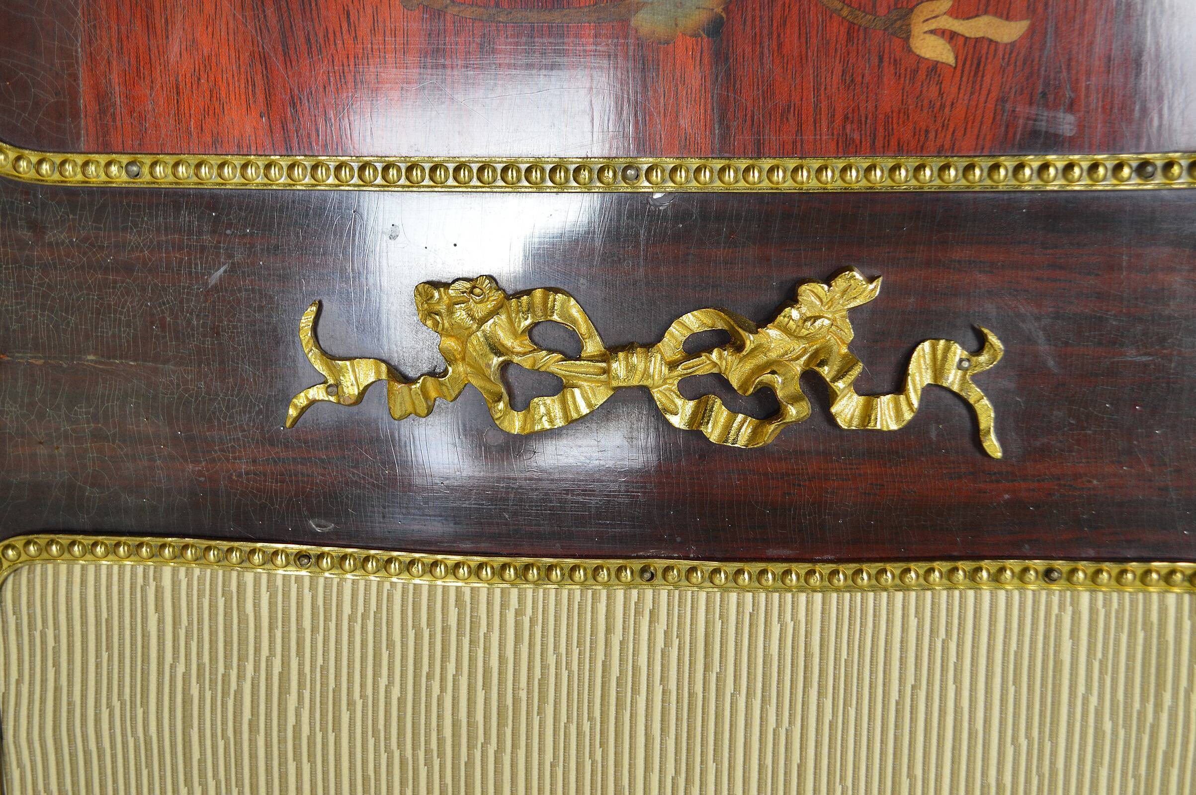 Neoclassical inlaid mahogany screen