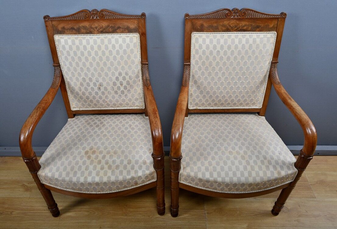 Paire de fauteuils, époque Empire – début XIXe