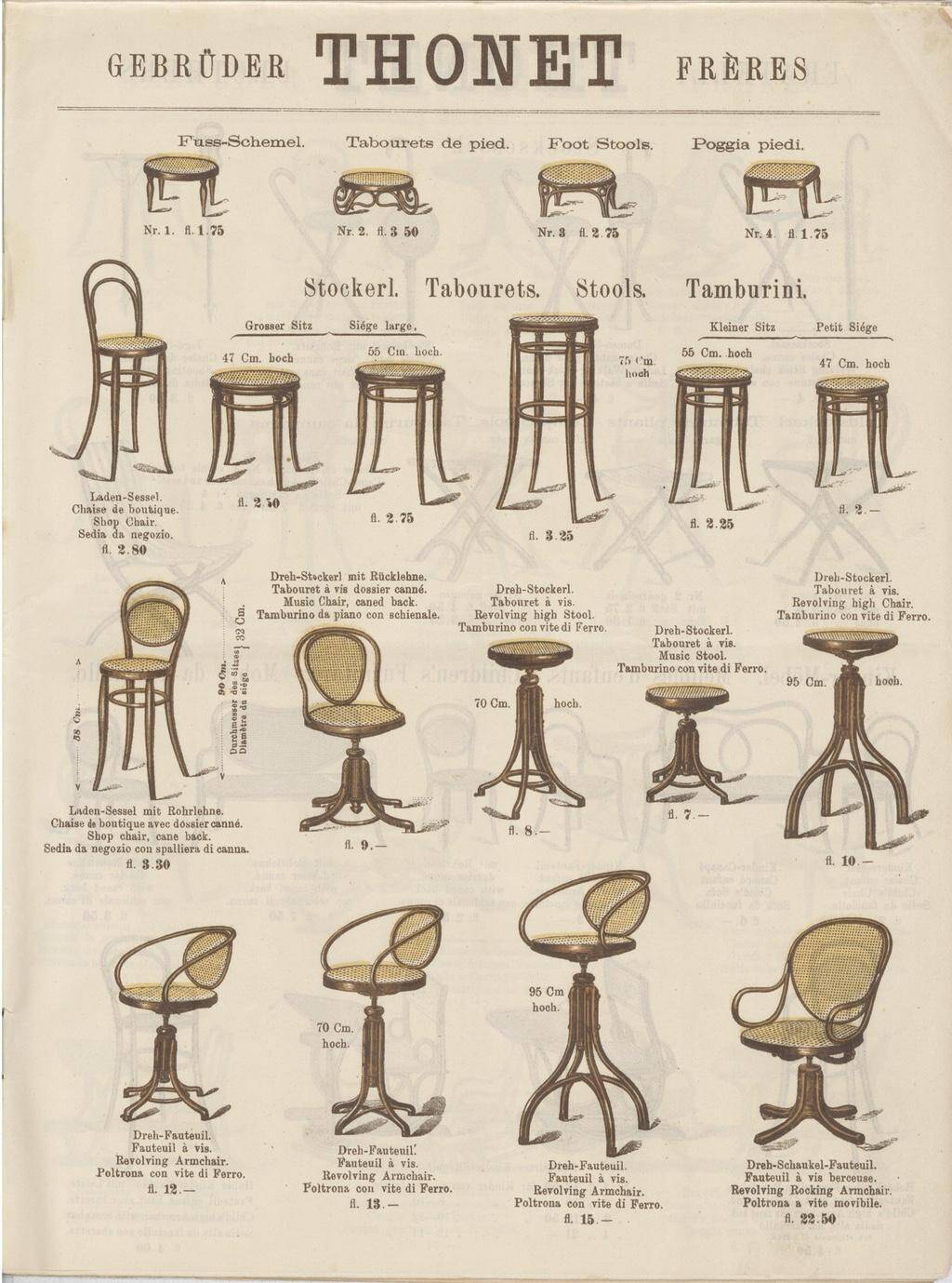 Chaise pivotante en bois courbé n°9 par J.J.Kohn