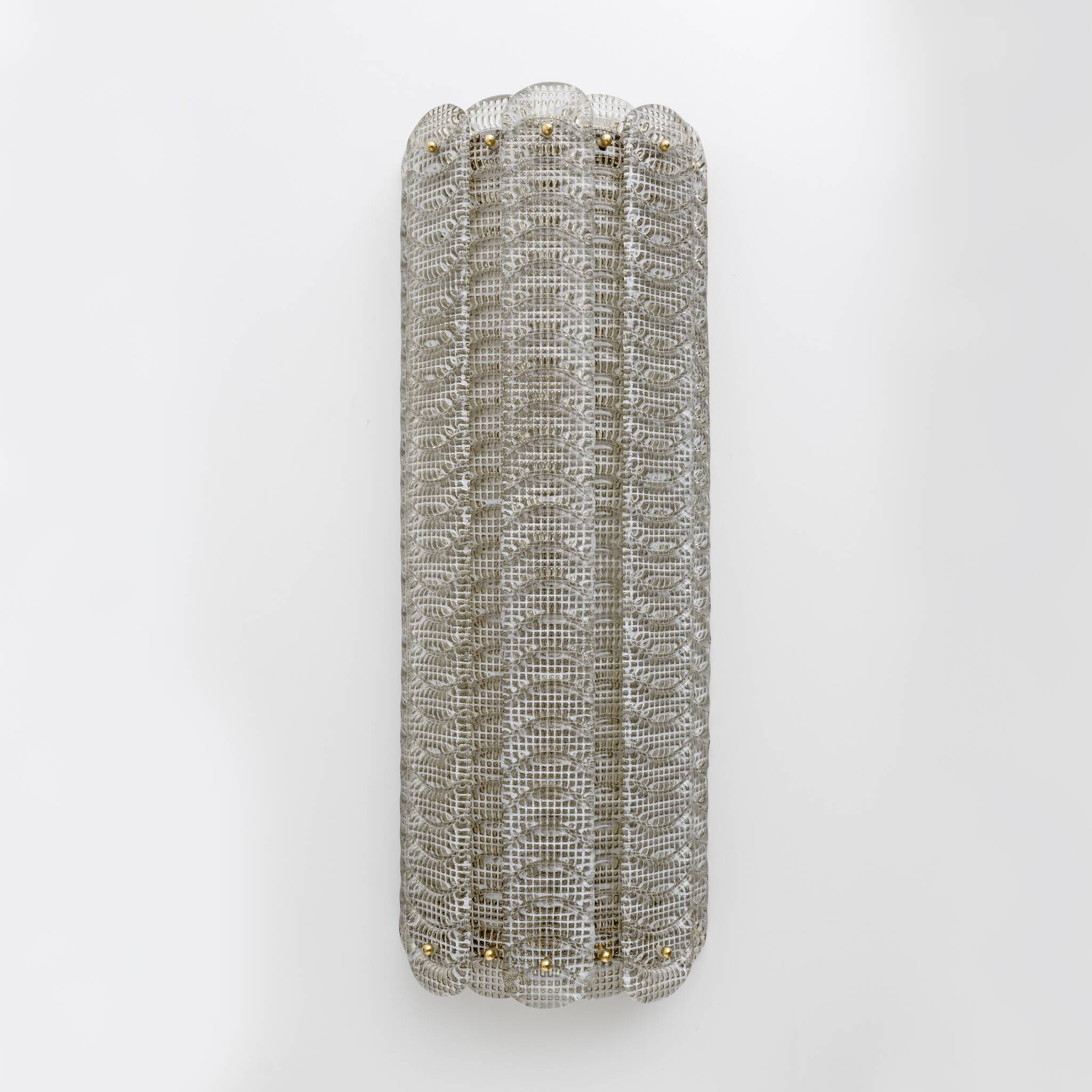 Pair of Mid-century Modern Style Italian Murano Glass Sconces "Reticello"