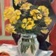 Original Swedish Oil on Panel from the 1940s – "Floral Still Life" by B. Segerdahl – Signed – Framed – 56 × 48 cm (22" × 18.9")