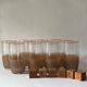 Ensemble de 8 verres granités des années 60, service à orangeade