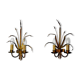 Pair of floral wall lamps by Ferro Arte, Spain, 1960