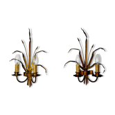 Paire d'appliques florales par Ferro Arte, Espagne, 1960