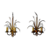 Pair of floral wall lamps by Ferro Arte, Spain, 1960