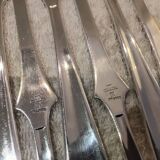 6 silver-plated metal lobster forks by the silversmith Christofle, model Dax.
