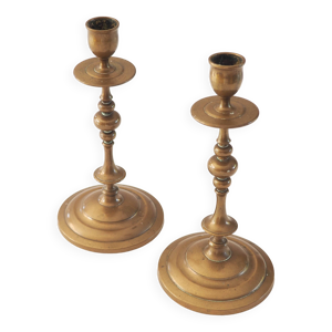 paire de bougeoirs en - bronze