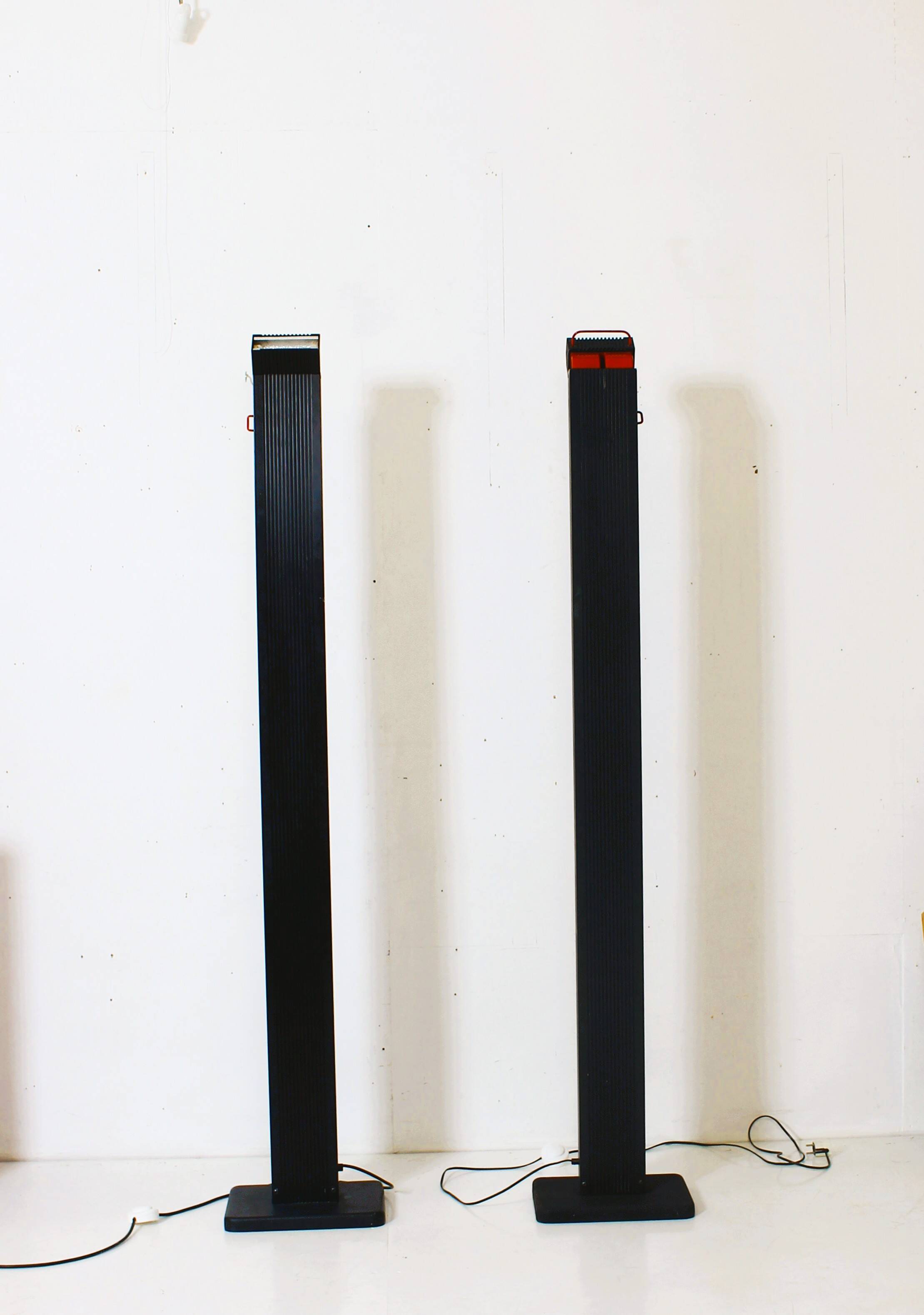 Pair of vintage Italian floor lamps "Zagar" by Silvio Carpani for Stil