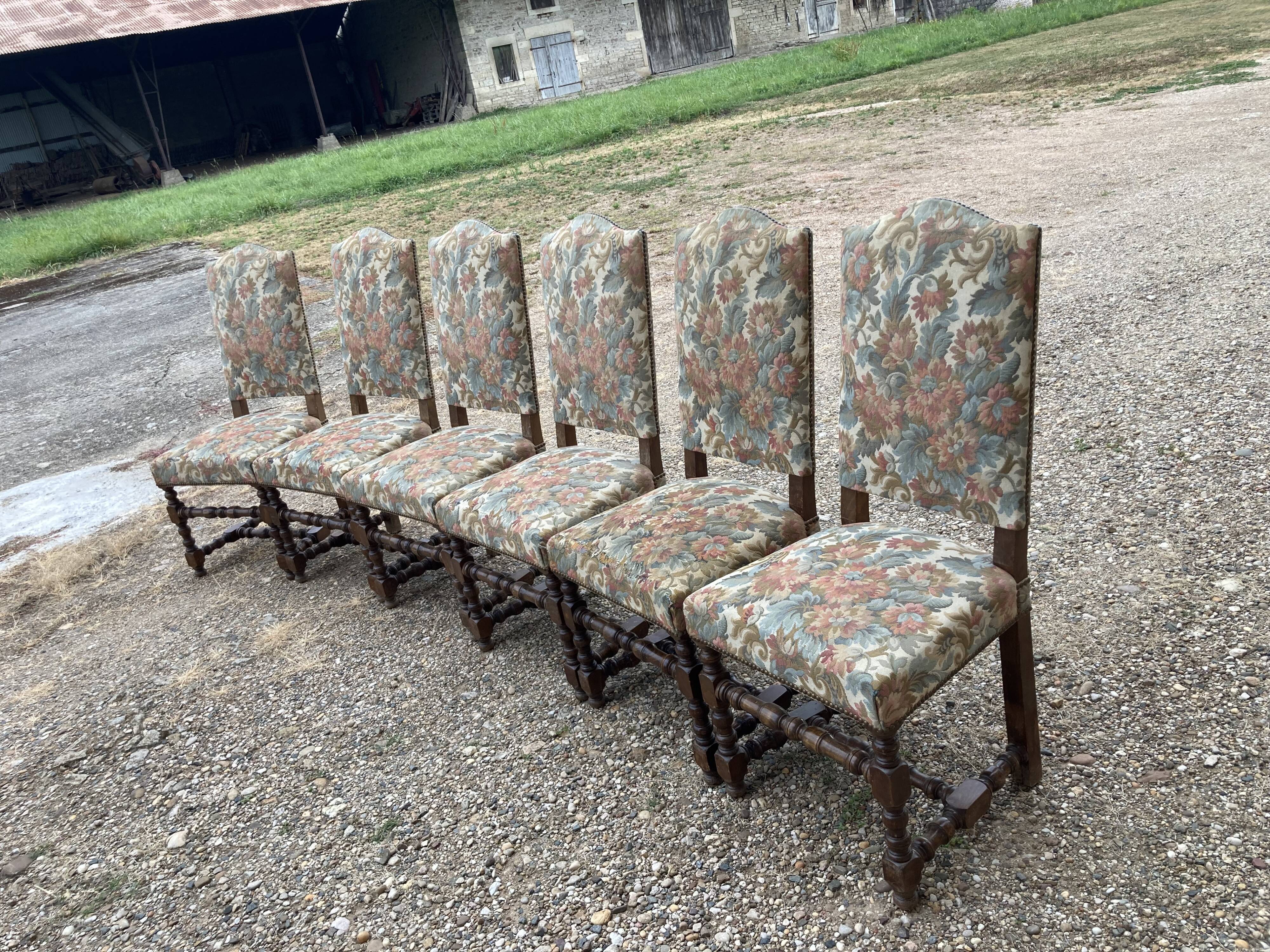 6 Louis XIII style chairs