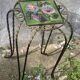 Plant stand, table, in wrought iron and vintage Vallauris ceramic