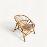 1960s rattan basket chair