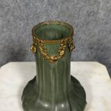 Denbac: ceramic and gilded bronze vase from the Art Nouveau period