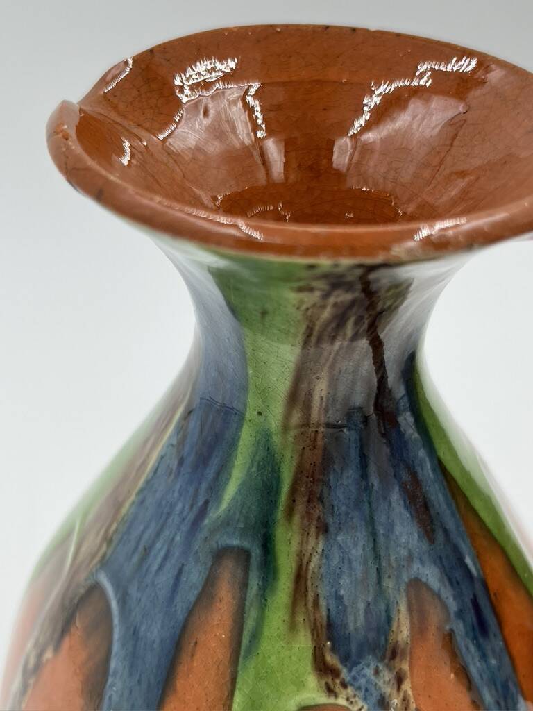 Set of 4 Flemish art nouveau stoneware