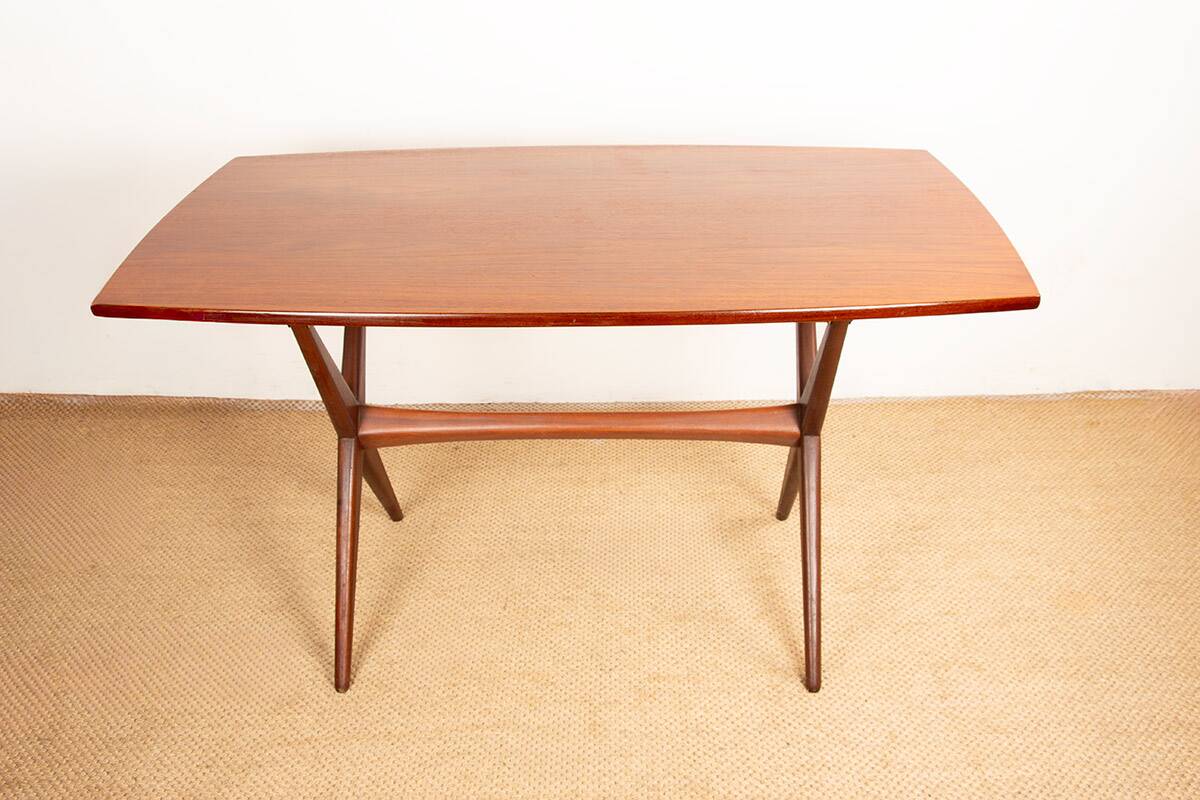 Vintage Danish high and low teak table 1960.