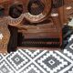 Damascus wood coat rack