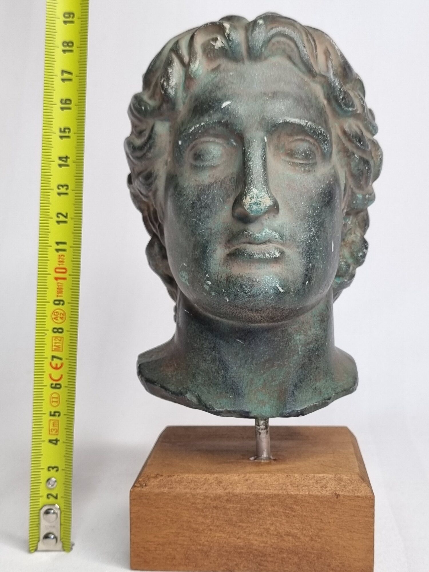 Bust of Alexander the Great in plaster in imitation of bronze