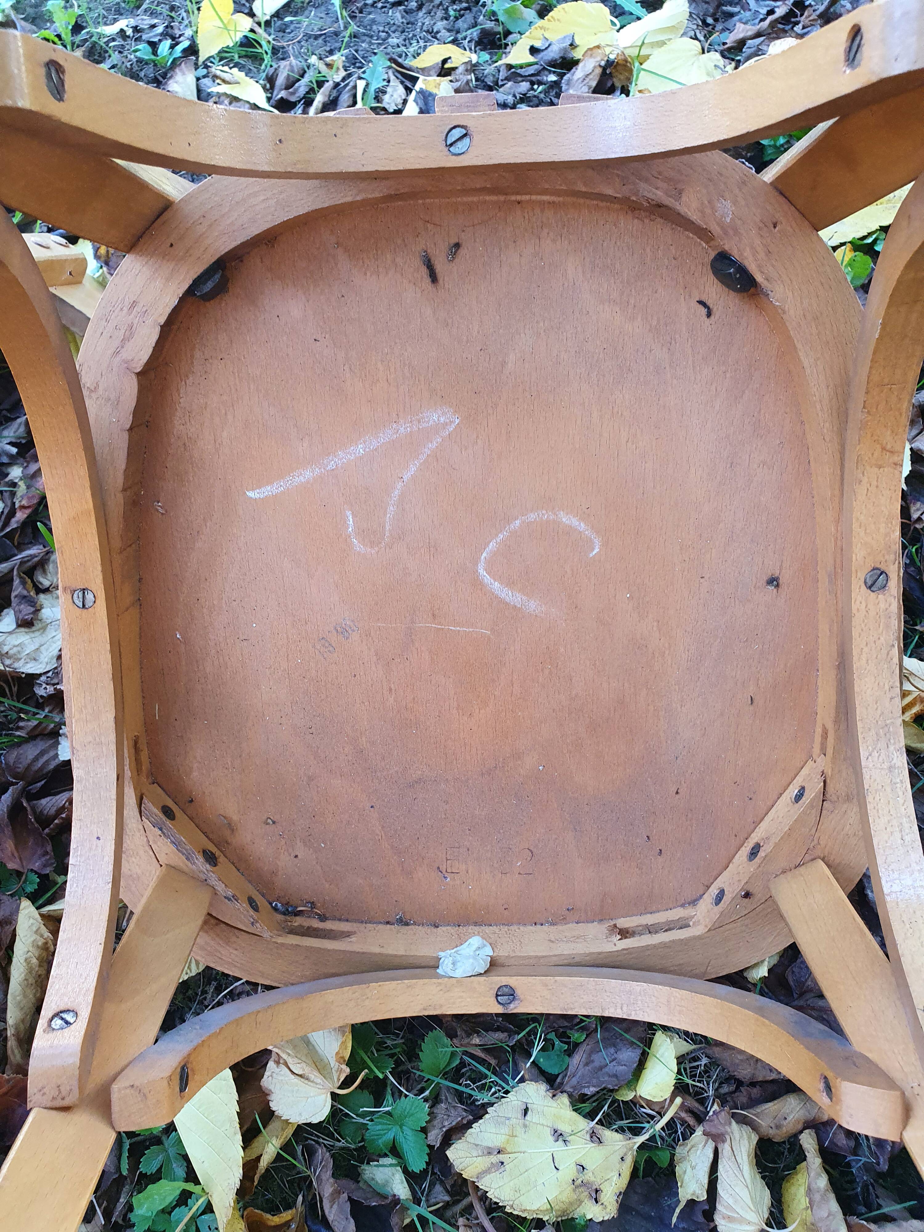 4 bistro chairs stamped Baumann