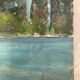 Oil painting on vintage cardboard