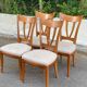 4 solid wood and fabric dining room chairs