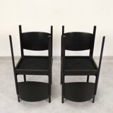 Matteo Grassi black leather dining chairs