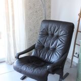 Siesta armchair Westnofa ingmar relling vintage black leather