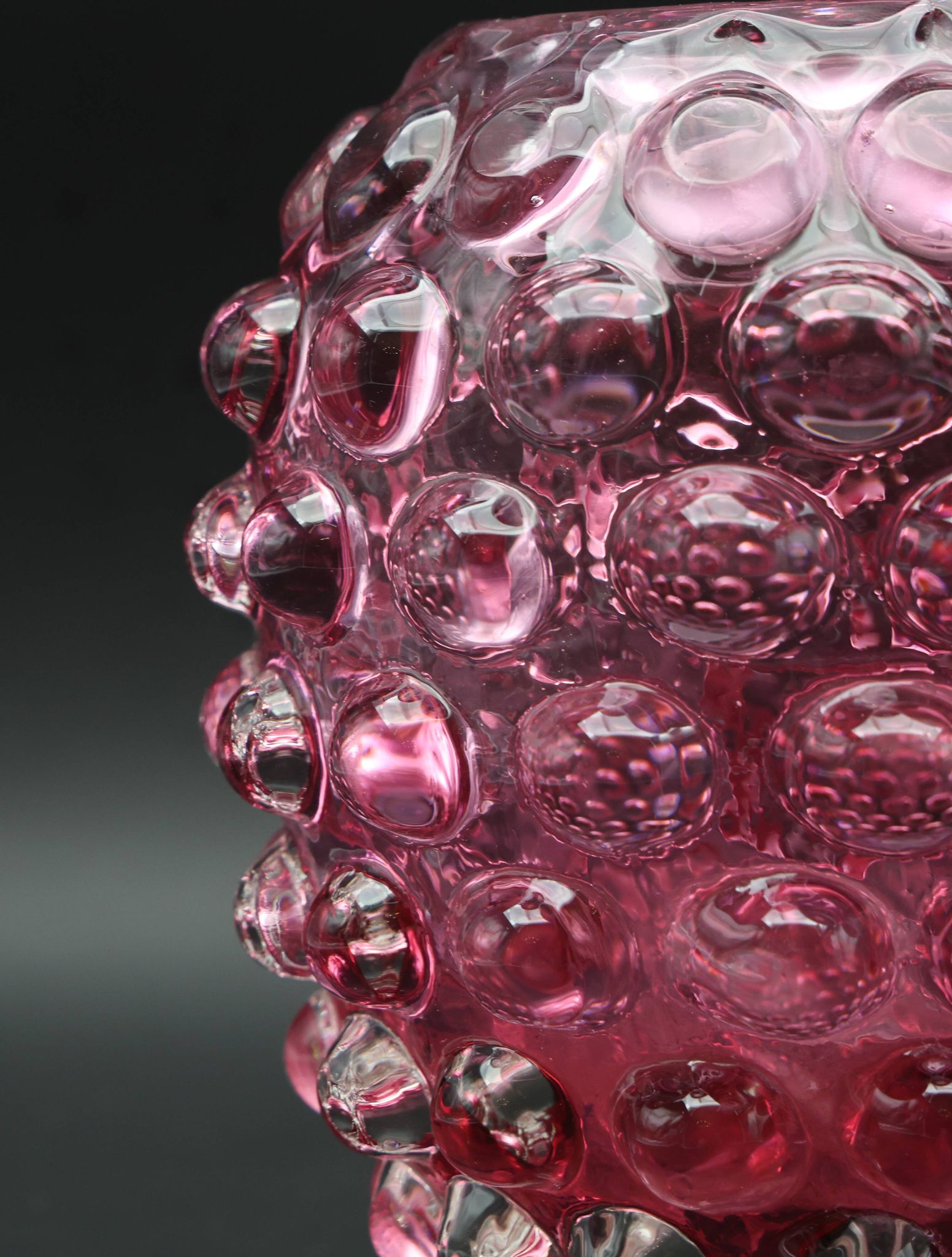 Extraordinary Pink Barovier e Toso Bugnato Vase