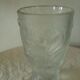 Frosted glass vase with a relief decoration of cherries.