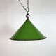 Industrial British Green Enamel Factory Pendant Lamp, 1950s