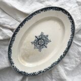 Plat ovale en terre de fer "Service Guirlande" JVB Jules Vieillard Bordeaux