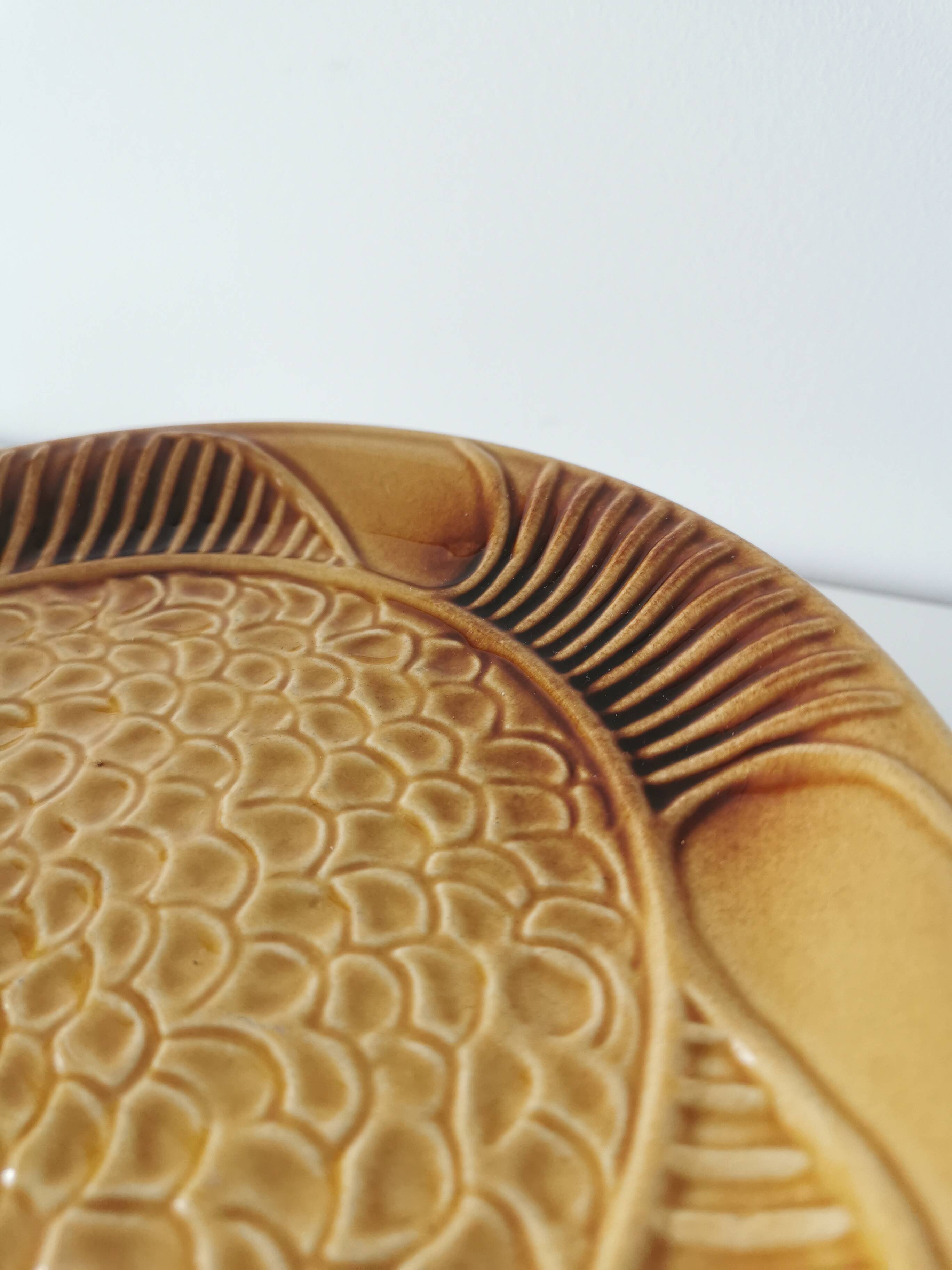 Set of 6 Vintage Fish Plates Set: 1970s KIL Yugoslavia Retro Serving Dishes