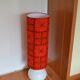 Pausa floor lamp - white opaline and vintage fabric 70's