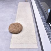 2x10 %100 Wool White Moroccan Runner Rug, 68x303Cm