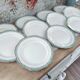 Set of 11 Longwy France earthenware dinner plates, Trianon model