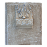 Polychrome carved wood panel, wall element