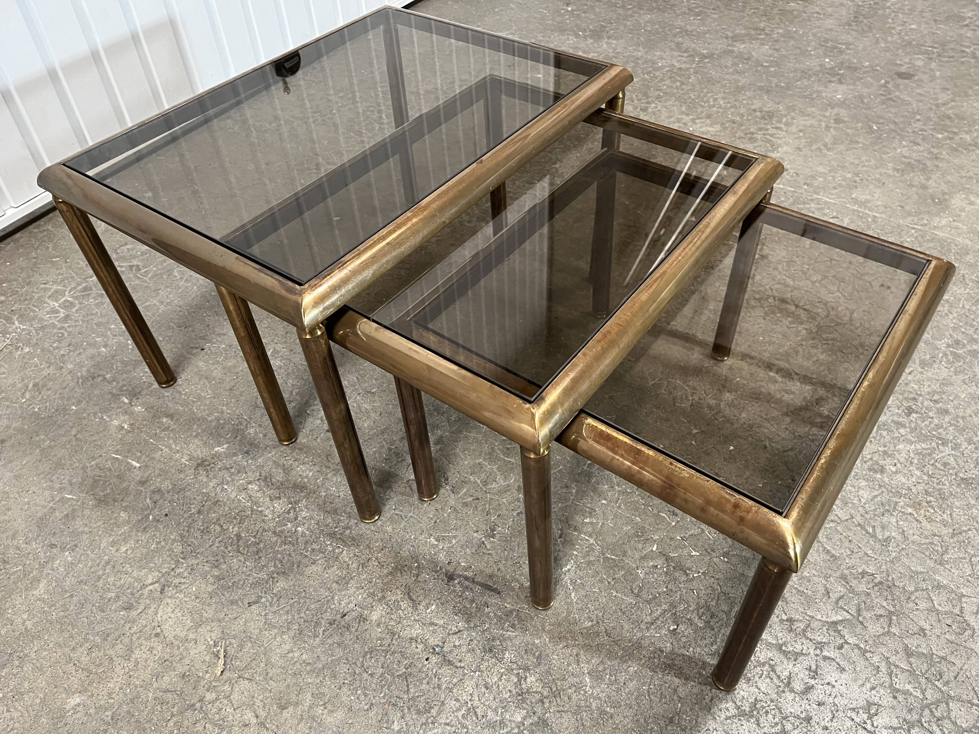 Brass pull out tables 1970