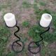 Pairs of candlesticks pique old forged iron candle
